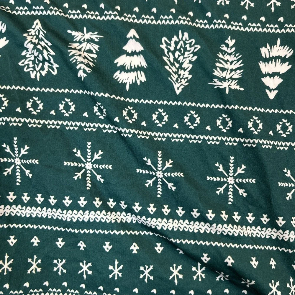 Kids Christmas Pajama Set Green Red Christmas Tree Holiday Snowflake 7T